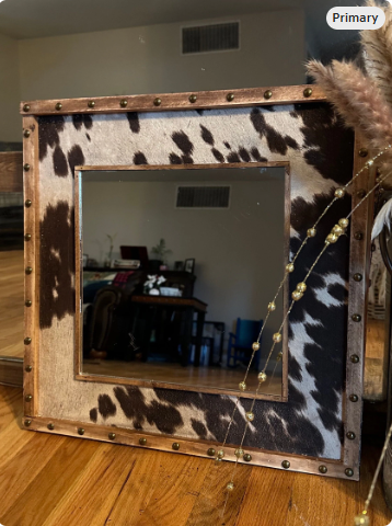 20"x20" Cow Print Mirror