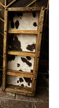 Western 4 Buckle Display Case | Cowboy Belt Buckle Holder, Cow Print